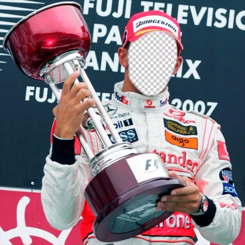 Photomontage de mettre un visage sur le champion de F1 Lewis Hamilton ..
