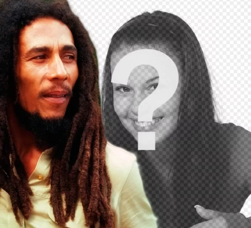 Créer un photomontage avec Bob Marley par votre côté chargement dune image en ligne et en ajoutant une phrase..