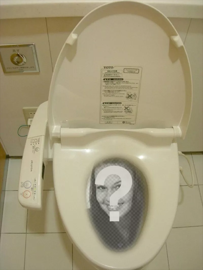 Drôle Photomontage où tu mettras ta photo dans un wc chinois ou japonais dissous dans leau de la..