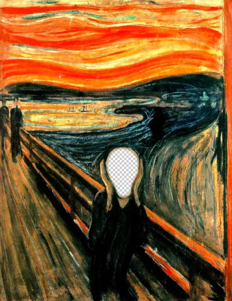 Photomontage de limage Le Cri de Munch pour mettre la photo de votre choix ..