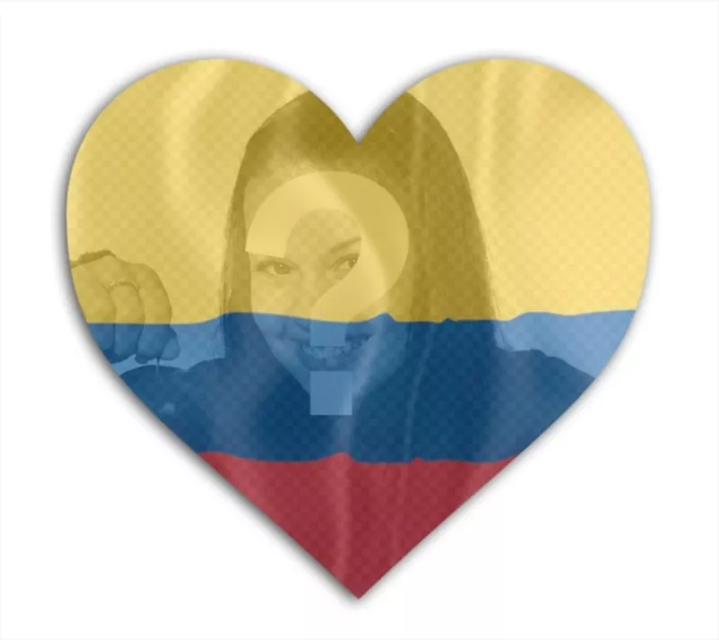 Montage pour votre photo de profil de réseaux sociaux dans lesquels vous pouvez mettre le drapeau de la Colombie avec une forme de coeur avec votre..