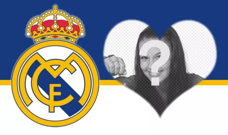 Montez les photos pour mettre votre photo à côté de Real Madrid bouclier en forme de..