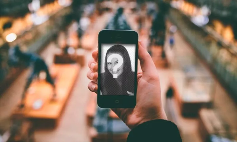 Collage de mettre votre photo sur un iPhone dans un musée. ..