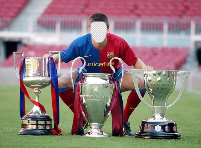 Photomontage de Gerard Piqué du FC Barcelone avec trois tasses ..