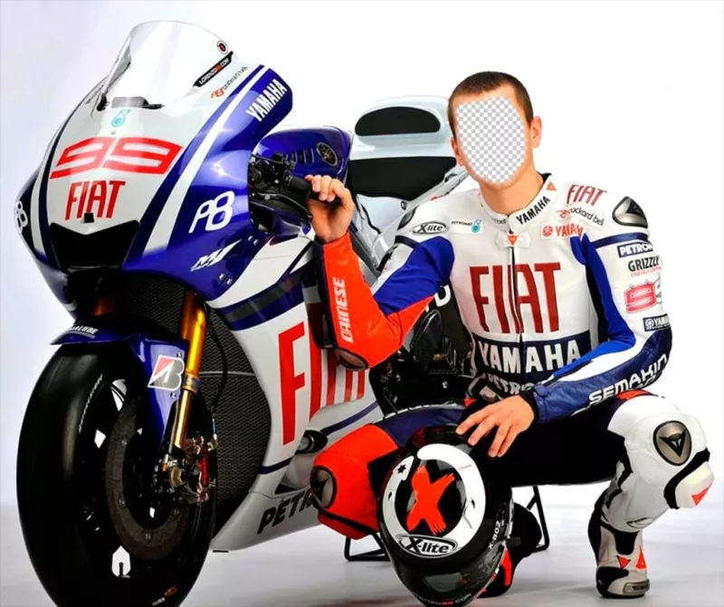 Photomontage de Jorge Lorenzo, célèbre pilote MotoGP espagnol. ..
