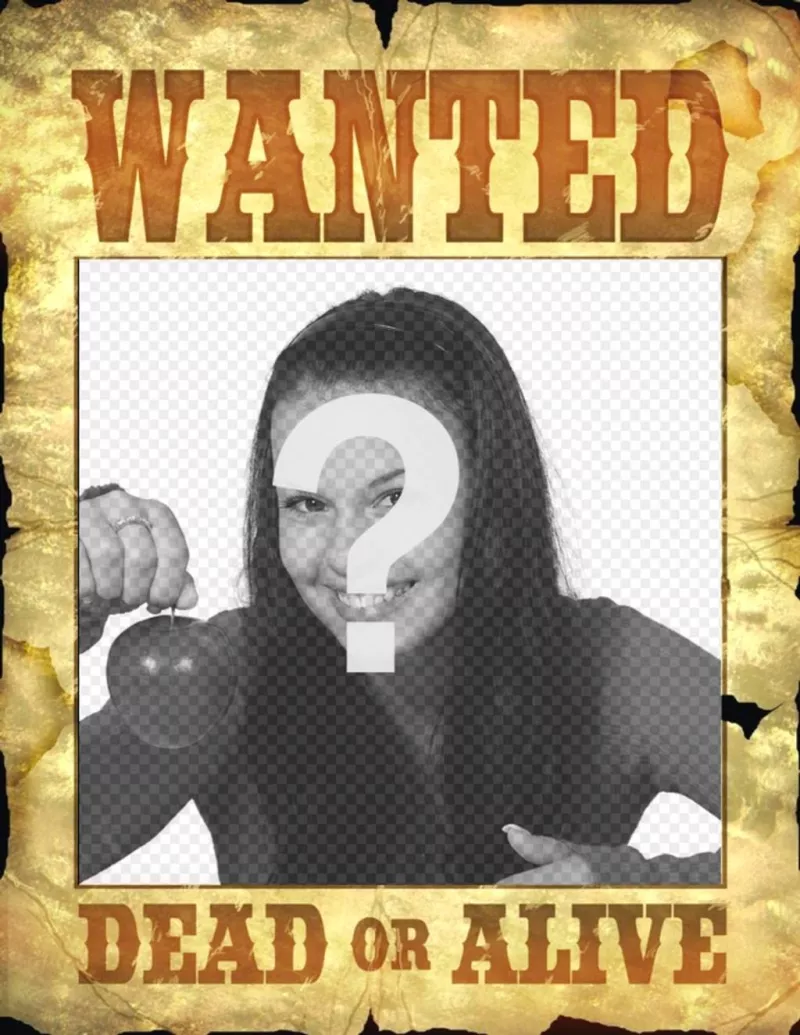 Laffiche "Wanted Dead or Alive" pour régler vos photos comme des criminels. ..