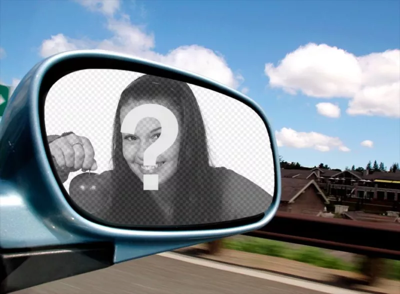Photomontage avec votre photo dans un miroir de voiture. ..