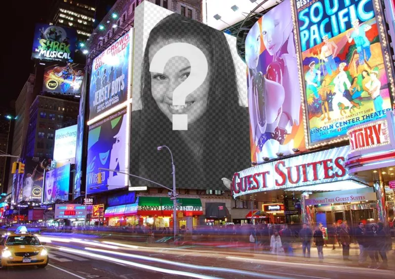 Photomontage avec des affiches à Times Square. ..