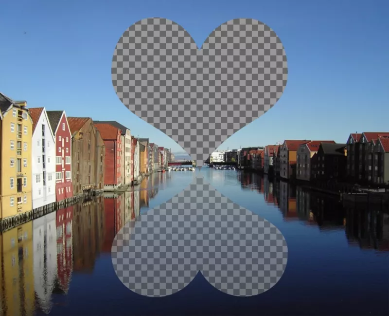 Carte postale pour deux photos de Trondheim ..