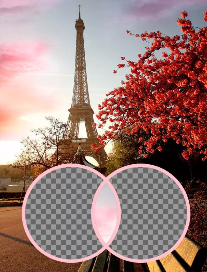 Photomontage romantique avec la Tour Eiffel. ..