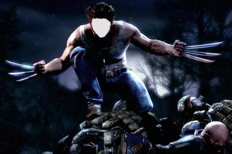Photomontage de Wolverine attaque où vous pouvez ajouter votre ..