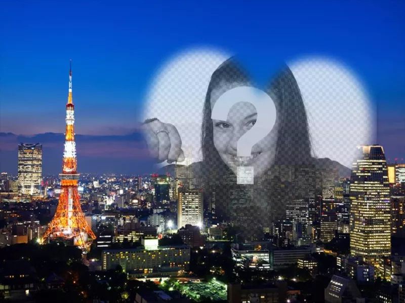 Carte postale avec une image de Tokyo ..