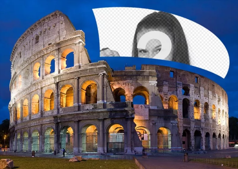 Carte postale avec le Colisée de Rome avec votre photo ..