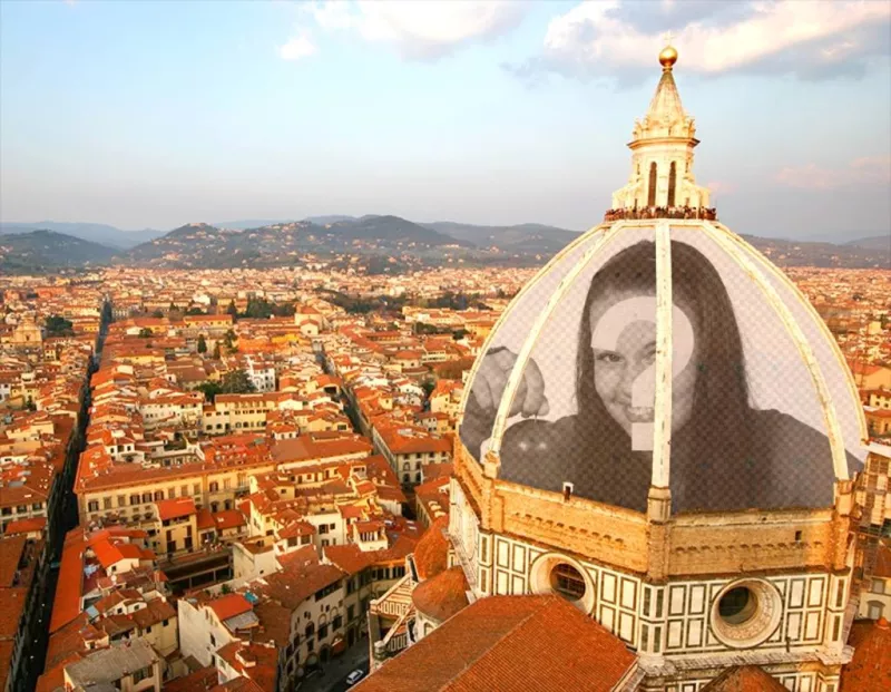 Carte postale de mettre votre photo sur le Dôme italien ..