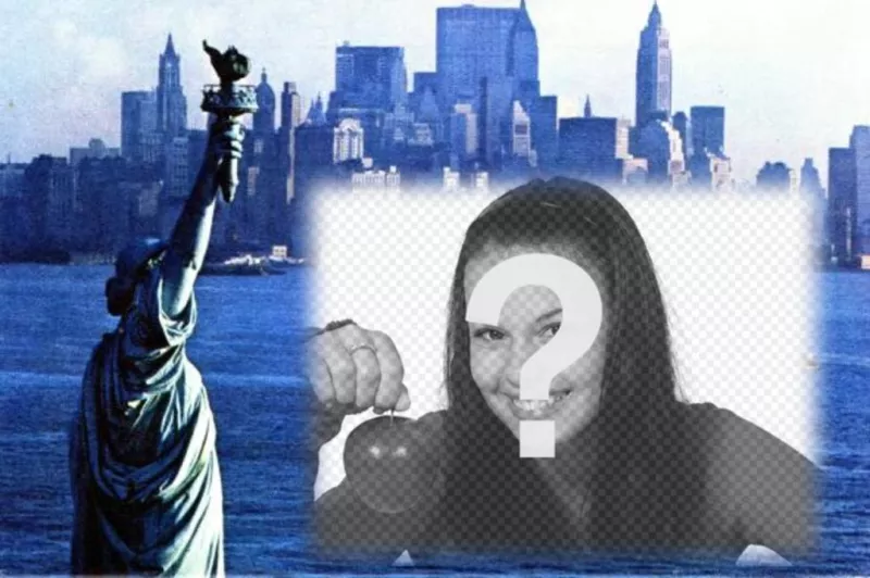 personnalisable avec votre carte postale avec une vieille photo de la Statue de la Liberté et à New York de fond...