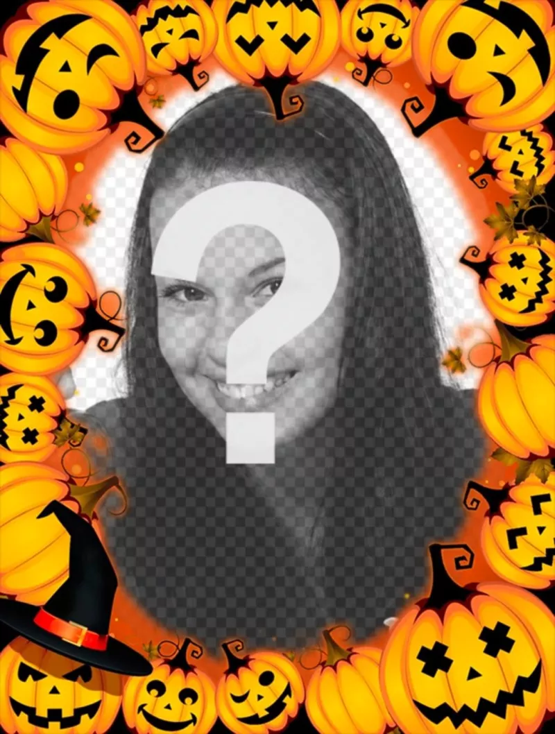 Cadres photo avec citrouilles d'Halloween ..