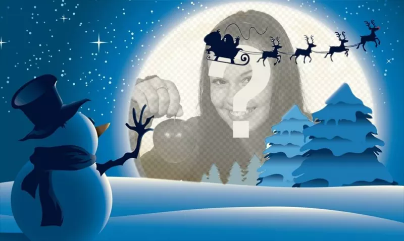 Carte de Noël avec un bonhomme de neige en agitant Santa ..
