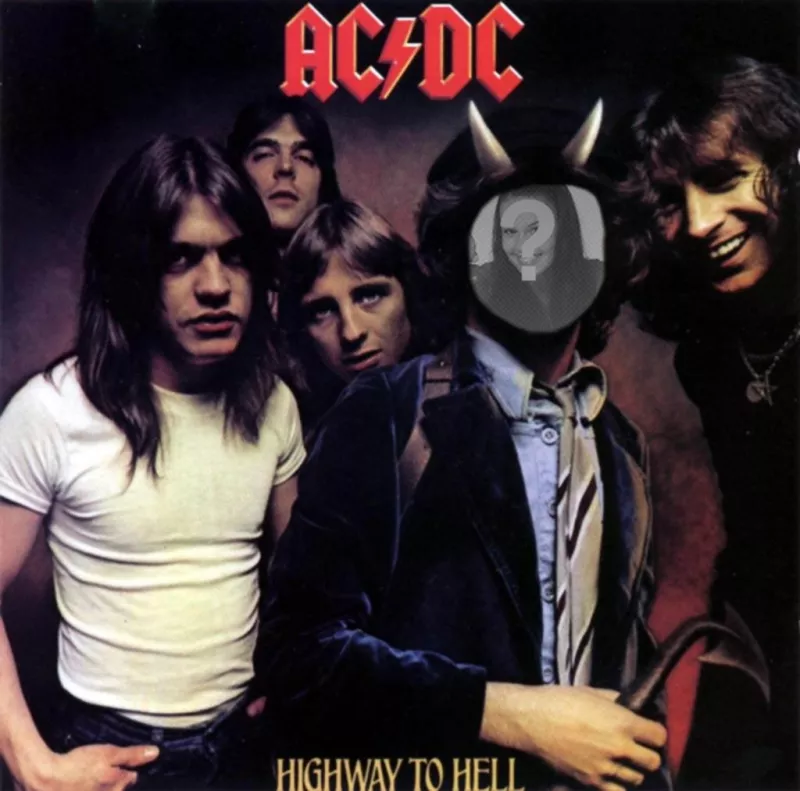 Photomontage avec le couvercle de Highway To l'Enfer, AC DC, Bon Scott nous  'll Be avec des..