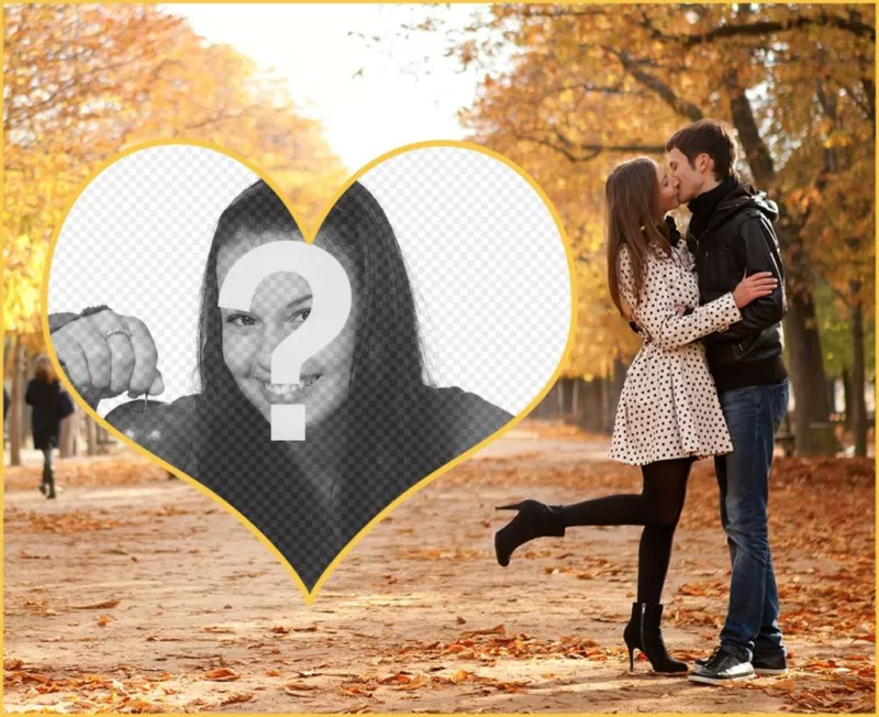 Amour photomontage de mettre votre photo avec un couple baiser ..