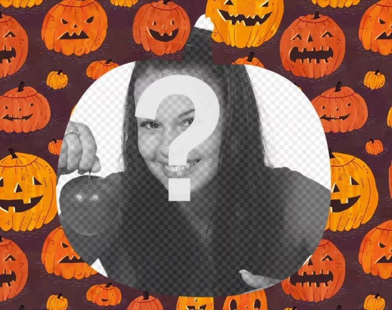 Cadre photo de Halloween avec votre photo comme dautres de citrouille en forme de ..