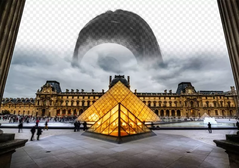 Musée du Louvre à Paris postal à personnaliser avec votre photo. ..