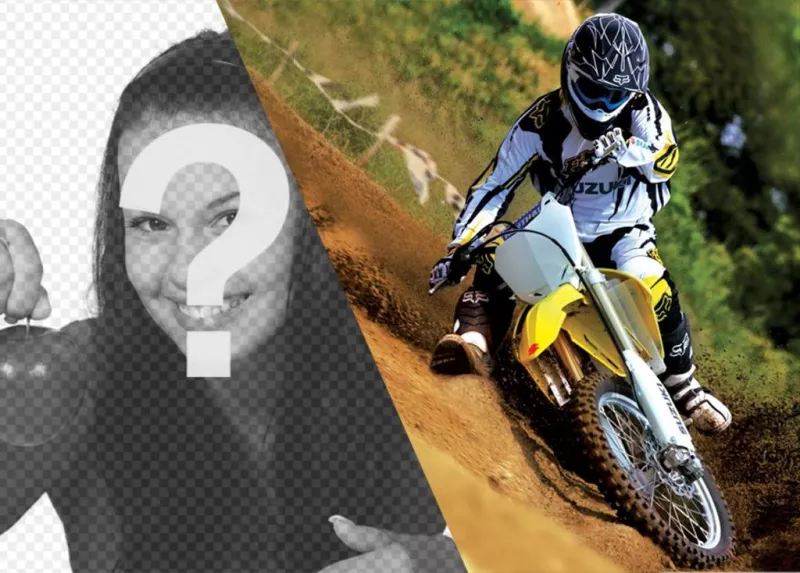 Montage photo avec une moto de cross. ..