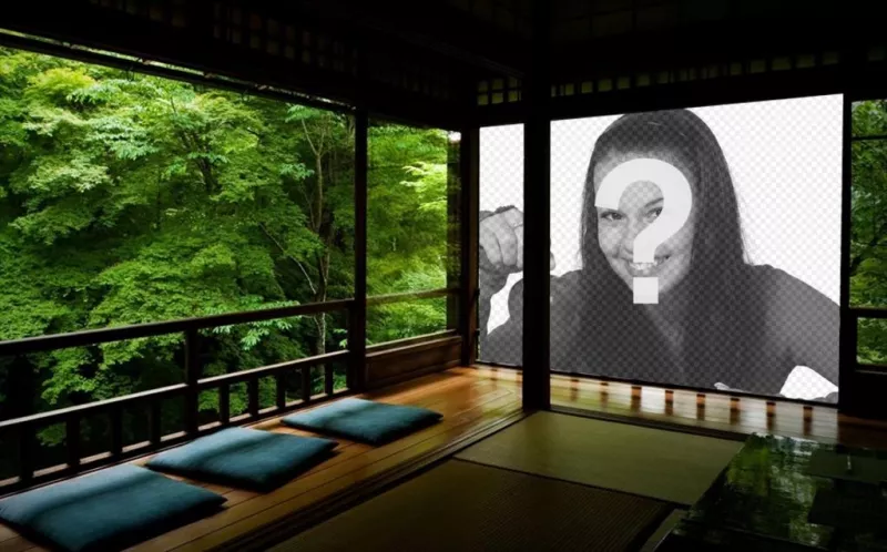 Photomontage dun zen japonais et votre projetée sur un tableau mural. ..