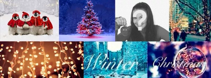 Collage de Noël pour la photo de couverture Facebook. ..