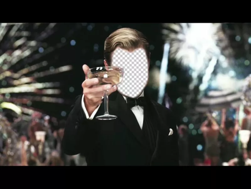 Photomontage de Leonardo Dicaprio dans un toast avec un verre de vin. ..