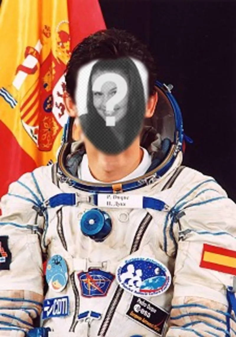 Effet photo où vous pouvez mettre votre visage sur le corps de Pedro Duque, astronaute espagnol ..