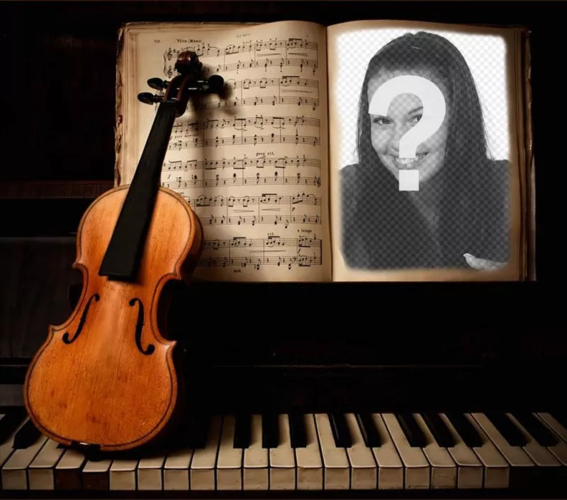 Téléchargez votre photo à ce photomontage dun violon et le photomontage en ligne de piano, dun violon et dun piano pour le téléchargement de votre photo facile et rapide. Si vous êtes un amateur de musique, cet effet est parfait pour..