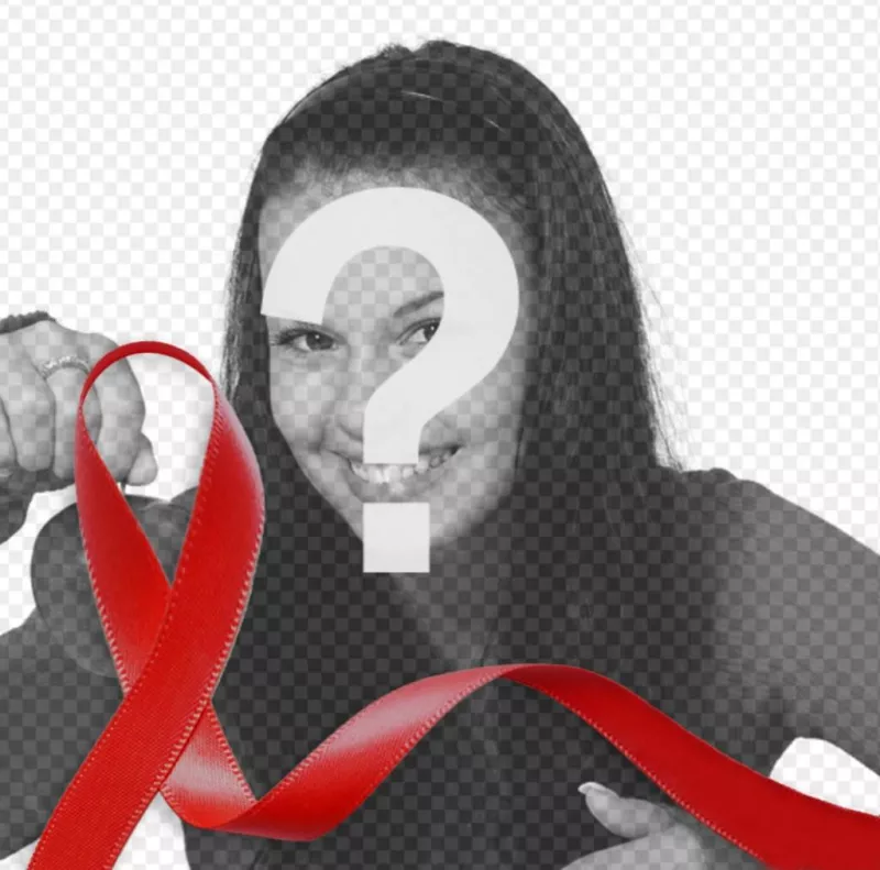 Ruban rouge contre le SIDA à mettre dans votre photo en ligne   ..