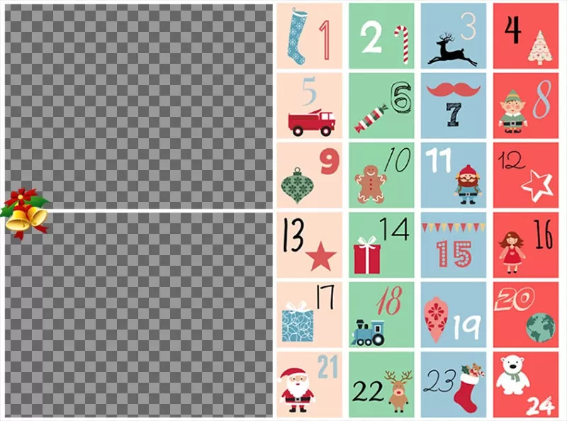 Calendrier de lAvent à customiser avec deux photos ..