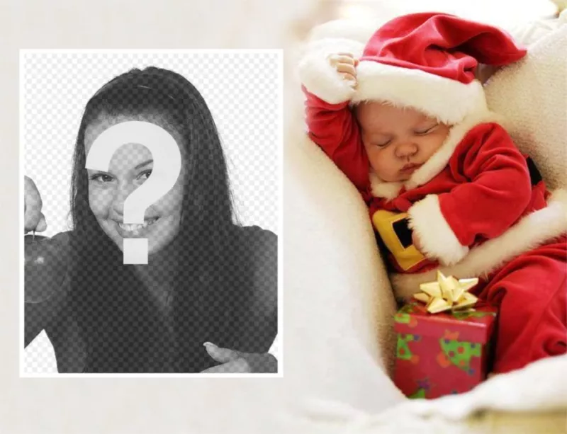 Noël effet photo avec un bébé pour télécharger votre photo ..