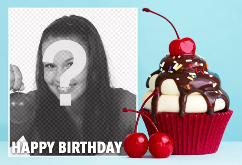 Effet photo avec un petit gâteau pour lanniversaire ..