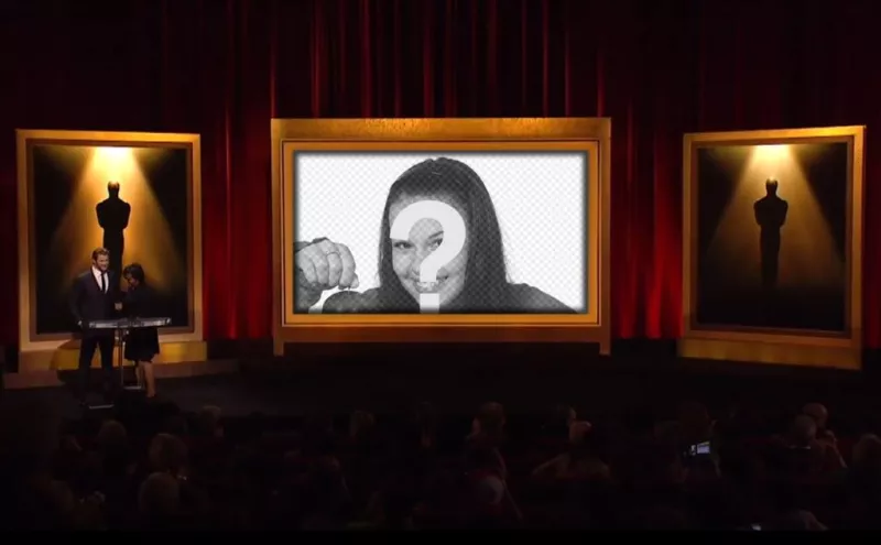 Téléchargez votre image si vous voulez être la star en effet libre des Oscars à modifier avec votre image apparaisse sur lécran de la scène dans les Academy Awards et de partager cet effet de photo..