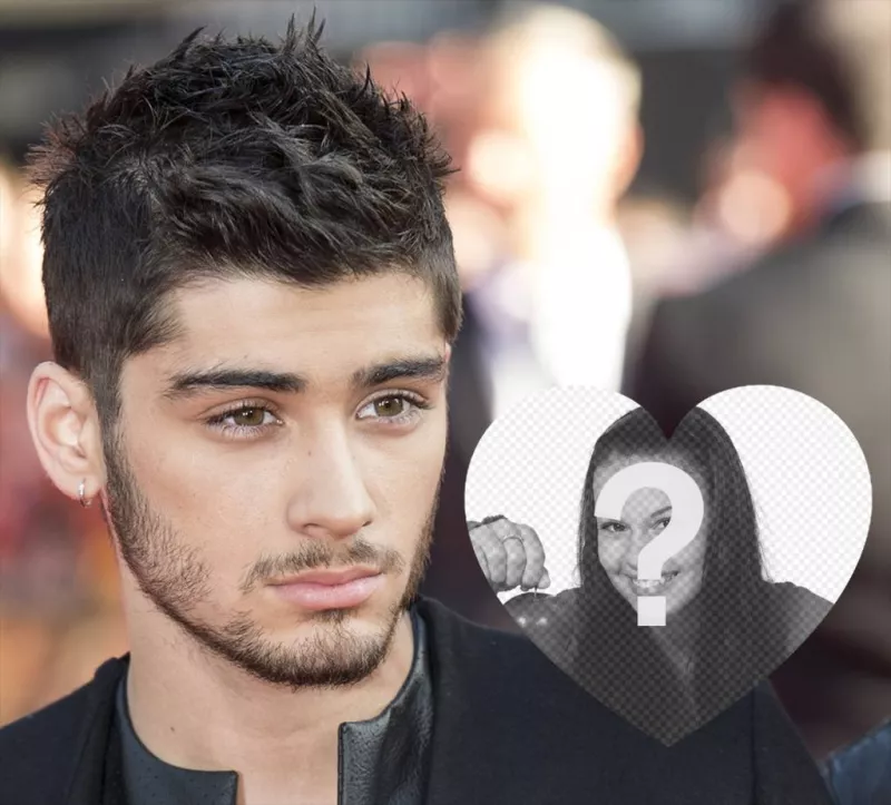 Effet photo avec Zayn pour télécharger votre photo à lintérieur effet gratuit un cœur pour les fans de la chanteuse Zayn Malik, ex-membre de One Direction, que vous pouvez modifier avec votre photo préférée et le mettre dans un..