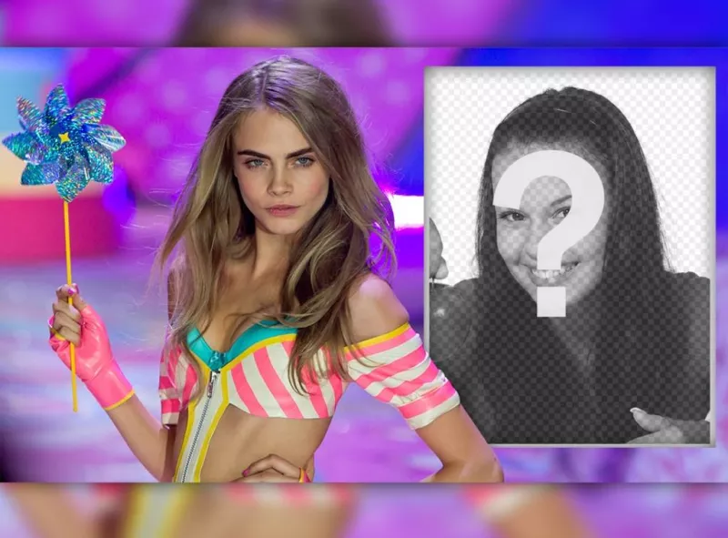 Effet photo pour modifier avec votre photo et apparaissent avec Cara Delevigne ..