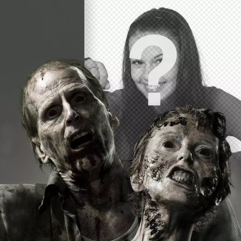 Photomontage de terreur avec des zombies avec votre photo ..