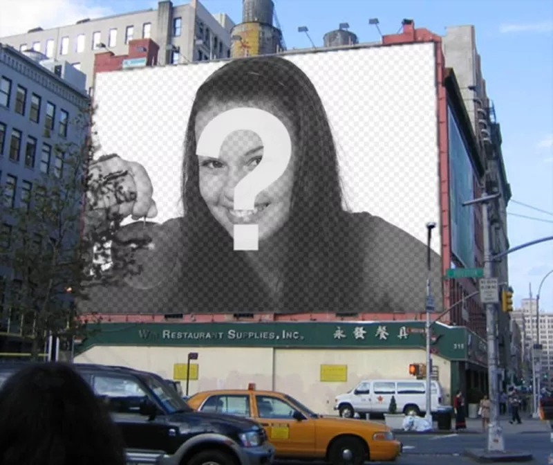 Photomontage Billboard d'un immeuble où vous pouvez mettre une photo. ..