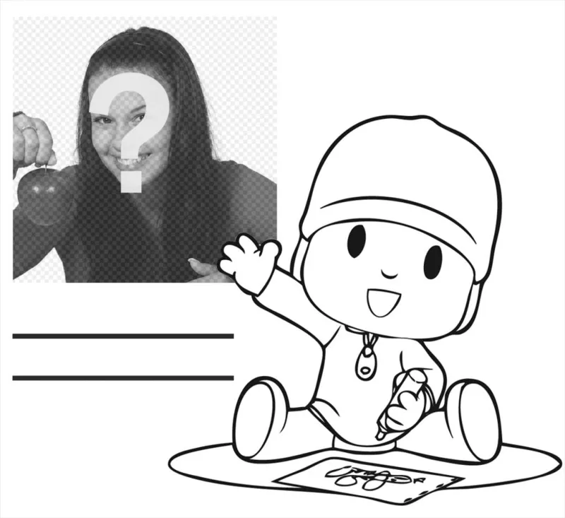 Effet pour modifier avec votre photo et la couleur limage de Pocoyo ..