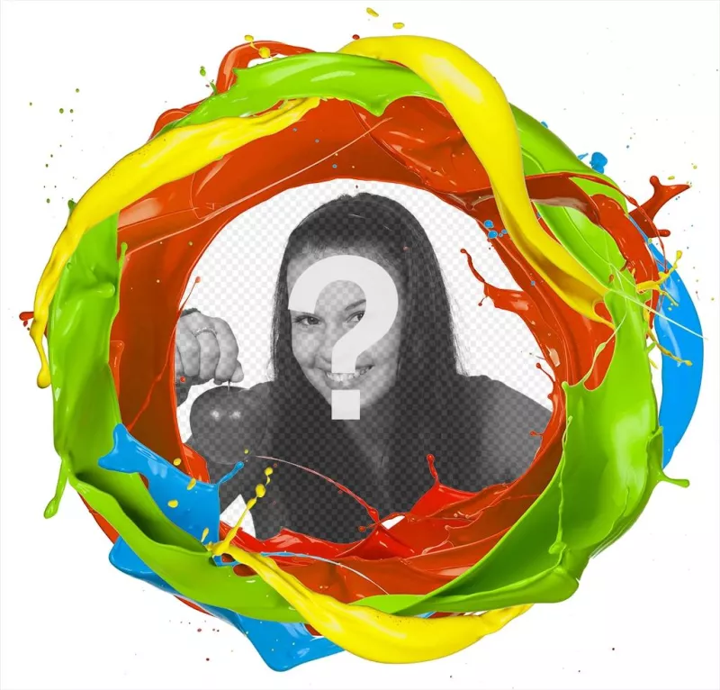 Cadre dun cercle de couleurs de peinture où vous pouvez ajouter votre photo ..