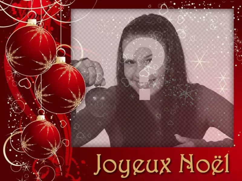 Carte de Noël décoratif pour une photo avec le Modifier de la phrase Photoeffets
