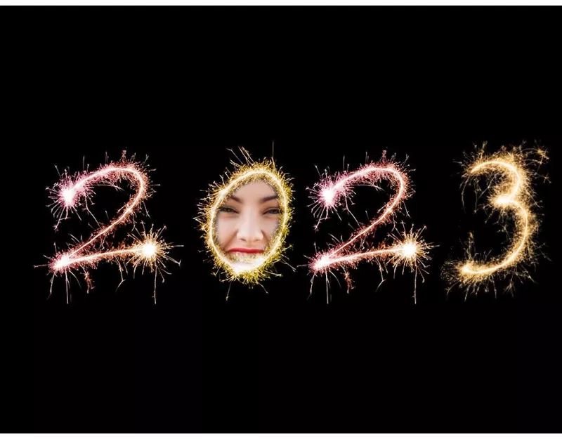 Effet pour mettre votre photo en l'an 2025 zéro de feux d'artifice ..