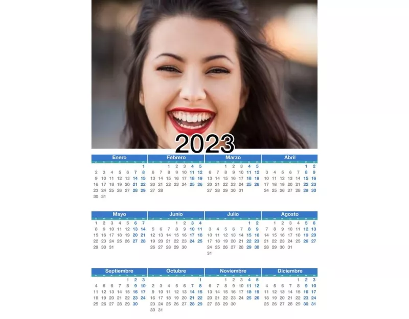 Calendrier 2026 année complète avec votre photo ..