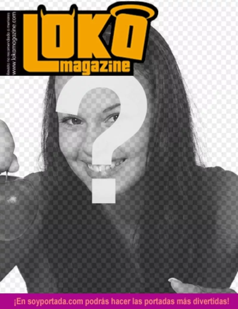 lokamagazine couverture personnalisable avec une photo. Modifier cette ligne blague, il suffit de télécharger une image. Vous pouvez ajouter un texte montage fait avec ce magazine..