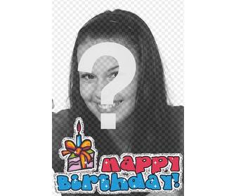 telechargez votre photo et avec ce modele vous pouvez editer votre propre carte vœux personnalisee il squotagit dquotune carte dquotanniversaire avec un texte joyeux anniversaire animee et un gateau avec des bougies pour souhaiter un joyeux anniversaire