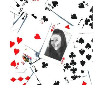 photomontage constitue un lot cartes poker renverse desordre avec un q coeurs dans le centre lquotimage dans ce menu vous pouvez inserer une image