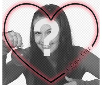 simple cadre forme coeur pour une photo avec un je tquotaime anglais pour les amateurs le donner votre partenaire sur saint-valentin