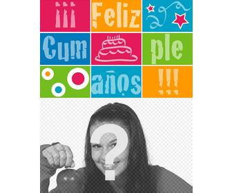 carte dquotanniversaire personnalisable avec une photo avec lquotanniversaire texte heureux comme un puzzle